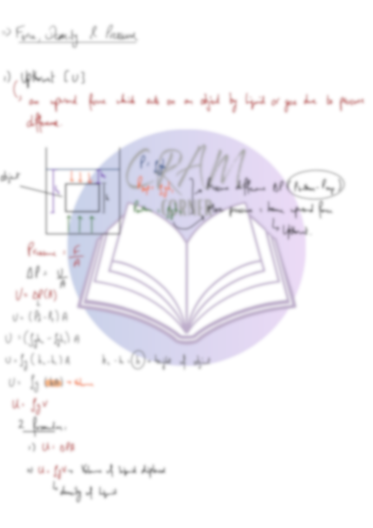 Physics AS- Force Density and Pressure